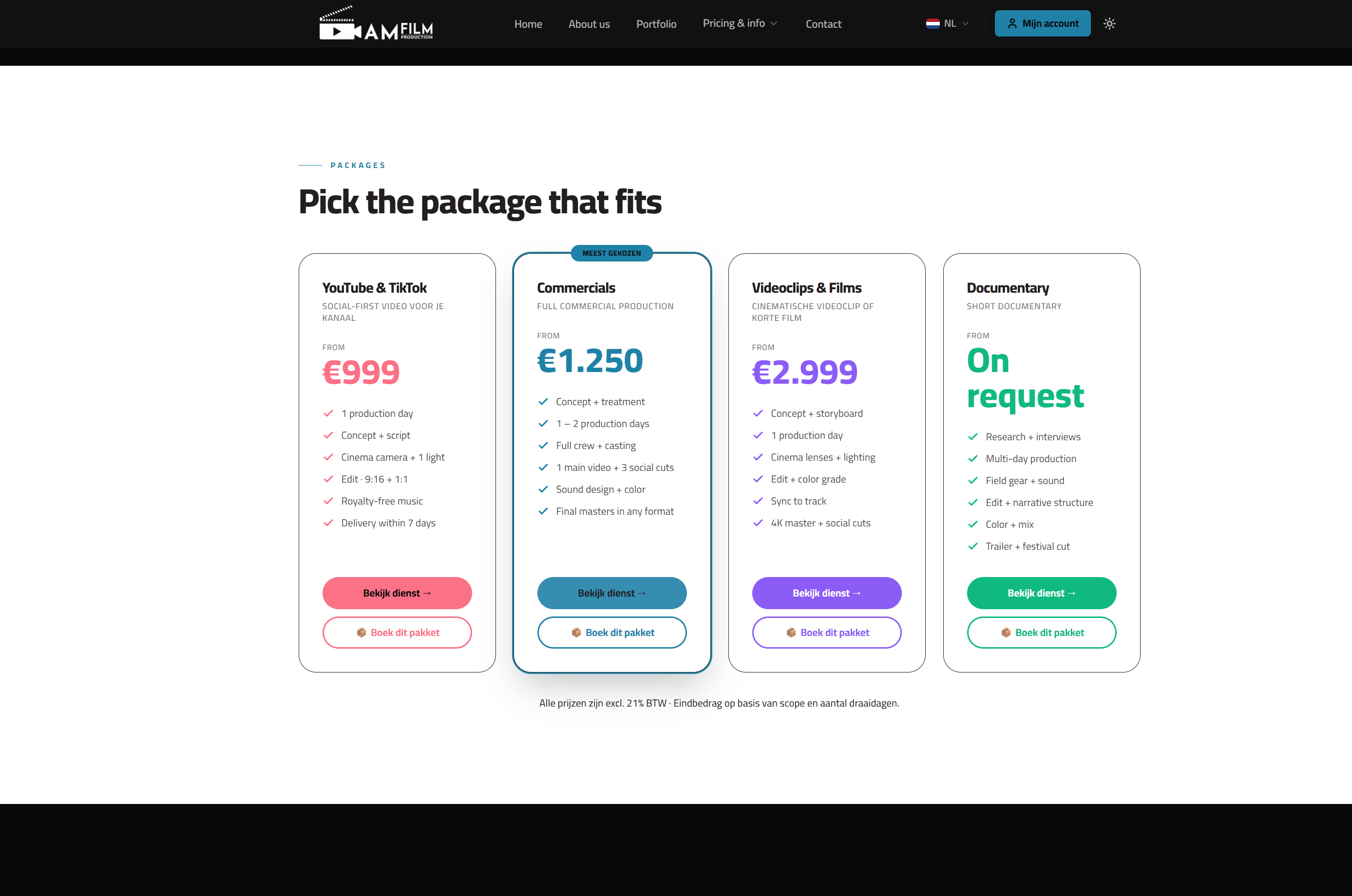 AM Film — Website én bedrijfsplatform voor een videoproductiestudio: CRM, klantportaal, ga (1)