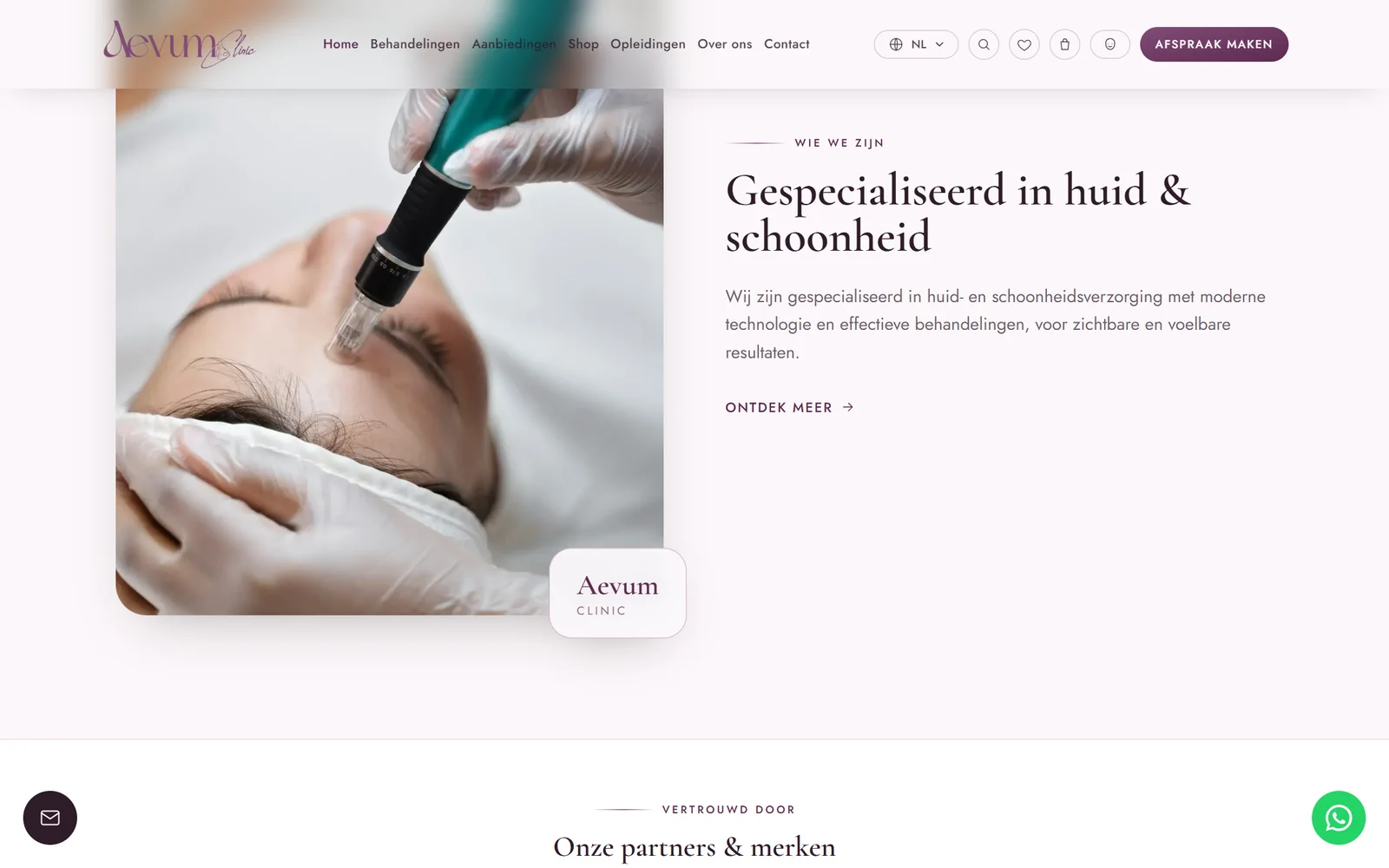 Aevum Clinic — موقع ومتجر ونظام إدارة لعيادة تجميل، مع العلاجات والمواعيد والدورات التدريبية ون (1)