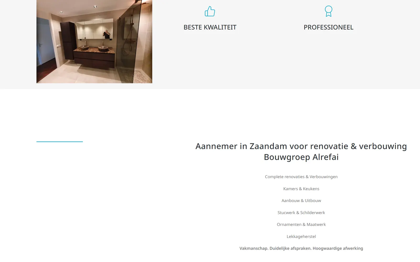 Bouwgroep Alrefai — موقع لشركة المقاولات Bouwgroep Alrefai في زاندام، يضم صفحة لكل خدمة وصفحات محلية (1)