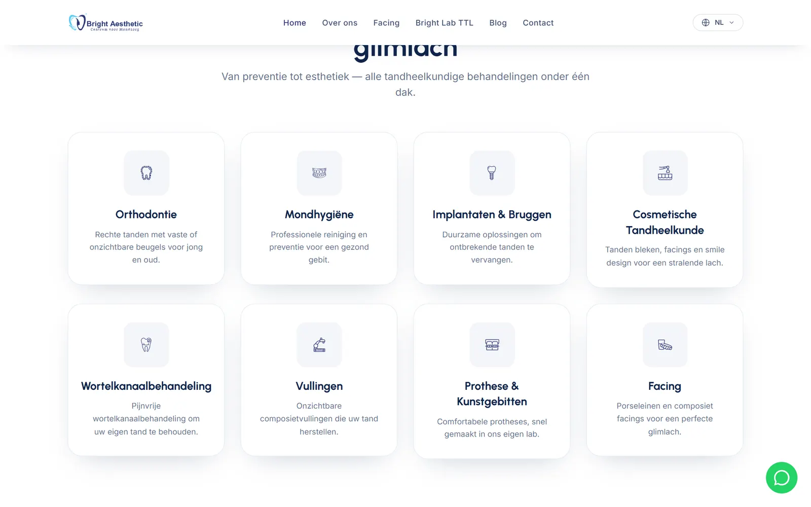 Bright Aesthetic — Trilingual website for a dental clinic in Eindhoven focused on aesthetics and or (1)