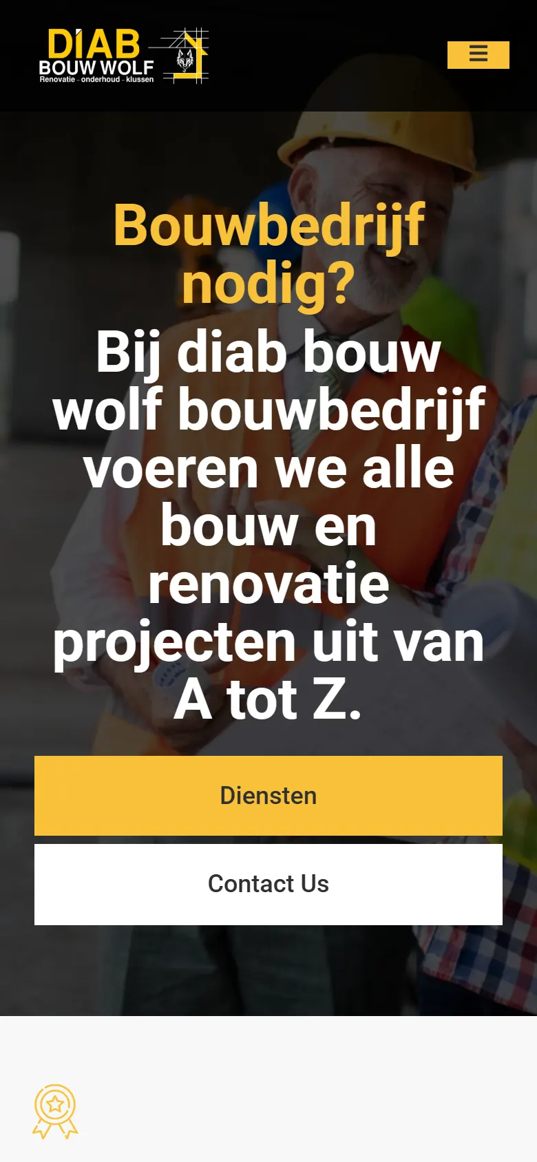 Diab Bouw Wolf — Een website voor bouw- en renovatiebedrijf Diab Bouw Wolf, met een eigen pagina  (2)