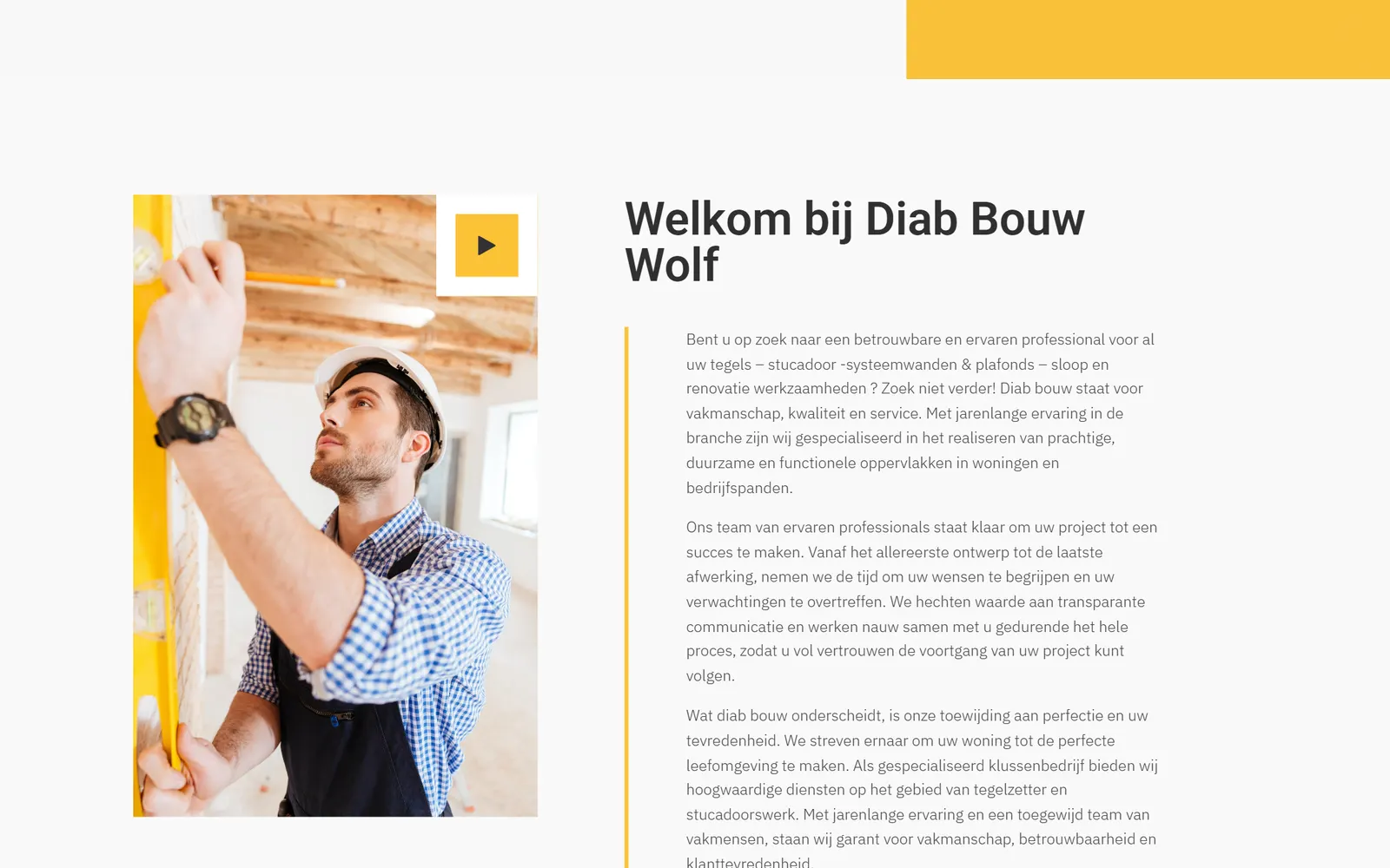 Diab Bouw Wolf — Een website voor bouw- en renovatiebedrijf Diab Bouw Wolf, met een eigen pagina  (1)