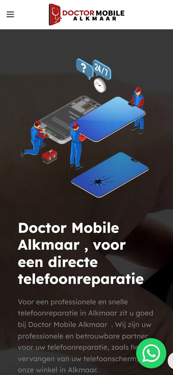 Doctor Mobile Alkmaar — Website with webshop for a phone repair shop in Alkmaar: repairs, accessories an (2)